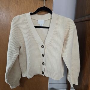 H&M Cream Women's Cardigan with Buttons